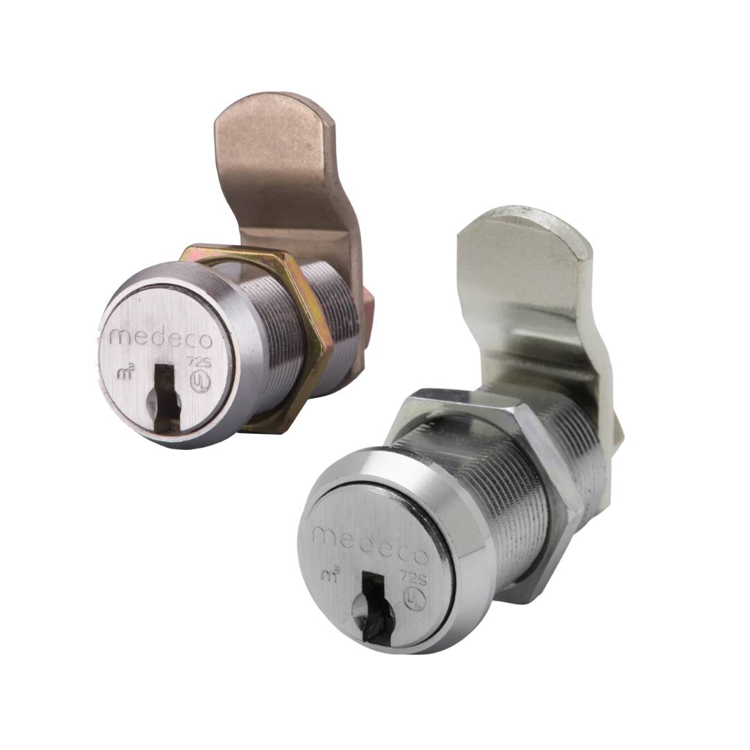 Medeco cam locks featuring high-security key control and durable brass construction